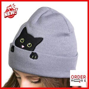 Cat Ear Beanie Winter Hat for Women Men Unisex Cute Gift